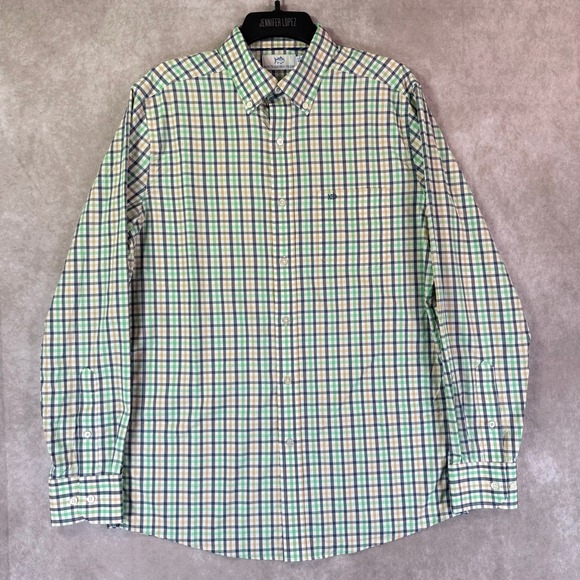 Southern Tide Other - Southern Tide Button Down Shirt Mens Medium Green Plaid Performance 11436